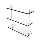 Allied Brass MA-5/16TB-ORB Mambo Collection 16 Inch Triple Tiered Glass Shelf with Integrated Towel Bar, Oil Rubbed Bronze