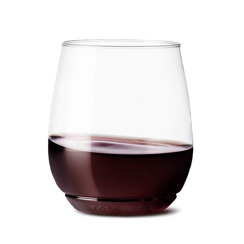 TOSSWARE 14oz Vino - recyclable wine plastic cup - SET OF 12 - stemless, shatterproof and BPA-free wine glasses