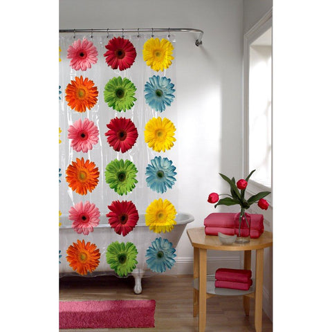 MAYTEX Photoreal Gerber Daisy Waterproof PEVA Shower Curtain