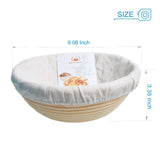 9 Inch Banneton Proofing Basket,WERTIOO Bread Proofing Basket +Bread Lame +Dough Scraper+ Linen Liner Cloth for Professional & Home Bakers