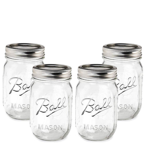 Ball Mason Jar-16 oz. Clear Glass Heritage Series - Set of 4