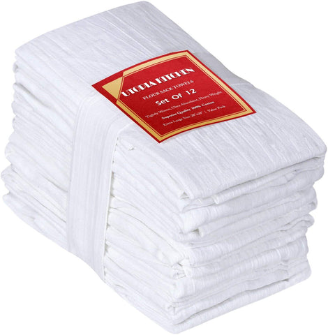 Utopia Kitchen Flour Sack Dish Towels, 12 Pack Cotton Kitchen Towels