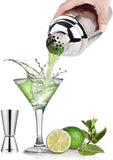 INTEY Stainless Steel Cocktail Shaker, 24 ounces, Jigger Included