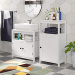 Homfa Bathroom Floor Cabinet Free Standing with Single Door Multifunctional Bathroom Storage Organizer Toiletries