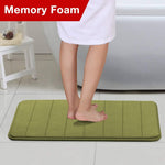 24" x 17" Microfiber Memory Foam Bath Mat with Anti-Skid Bottom Non-Slip Quickly Drying Gray Striped Pattern