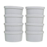 Set of 8,4 oz Porcelain Ramekins Bakeware Set, White Porcelain Baking Cups for Pudding, Creme Brulee, Custard Cups and Souffle Dishes, Durable 4 ounce Ramekins for Baking, Cooking, Serving and More