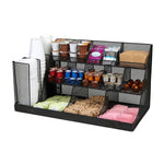 Mind Reader 14 Compartment 3 Tier Large Breakroom Coffee Condiment Organizer, Black