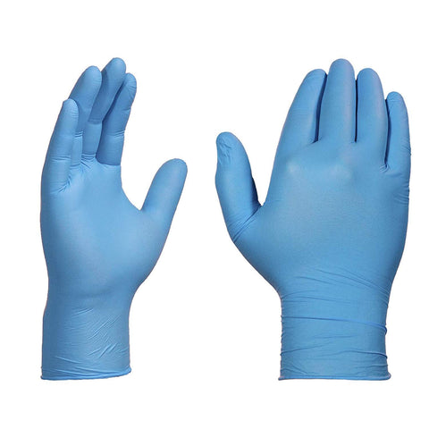 AMMEX Nitrile Exam/Medical Disposable Gloves - Powder-Free, 4mil, Blue, Medium (Box of 100)
