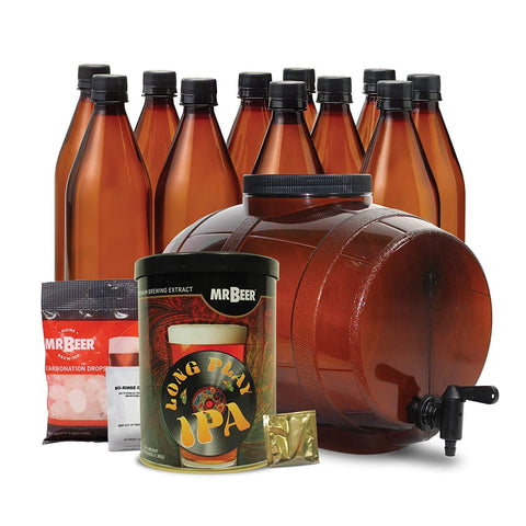 Mr. Beer 2 Gallon Complete Beer Making Kit Perfect for Beginners, Designed for Quick and Efficient Homebrewing, Premium Gold Edition