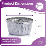 DOBI Ramekins [100 Pack - 4 oz.] - Disposable Aluminum Foil Ramekins, Standard Size, Perfect for Souffle & Creme Brulee