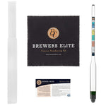 Brewer's Elite Hydrometer - for Home Brew Beer, Wine, Mead and Kombucha - Deluxe Triple Scale Set, Hardcase and Cloth - Specific Gravity ABV Tester