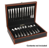 Reed & Barton Adams Flatware Chest, Black Leather with Cherry Trim