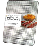 Ultra Cuisine 100% Stainless Steel Wire Cooling Rack for Baking fits Half Sheet Pans Cool Cookies, Cakes, Breads - Oven Safe for Cooking, Roasting, Grilling - Heavy Duty Commercial Quality