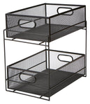 Mind Reader 2 Tier Metal Mesh Storage Baskets Organizer, Home, Office, Kitchen, Bathroom, Silver