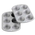 Wilton Recipe Right Non-Stick 6 Cup Jumbo Muffin Pan, Multipack of 2