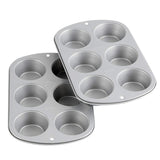 Wilton Recipe Right Non-Stick 6 Cup Jumbo Muffin Pan, Multipack of 2