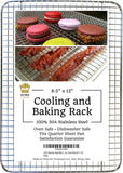 Ultra Cuisine 100% Stainless Steel Wire Cooling Rack for Baking fits Half Sheet Pans Cool Cookies, Cakes, Breads - Oven Safe for Cooking, Roasting, Grilling - Heavy Duty Commercial Quality