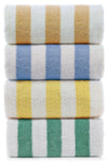 Large Turkish Beach Towel, Pool Towel with Cabana Stripe, Eco Friendly, 100% Turkish Cotton (Blue 4 Pack 30x60 inches) by Turkuoise Towel