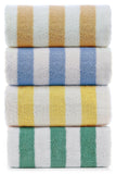 Large Turkish Beach Towel, Pool Towel with Cabana Stripe, Eco Friendly, 100% Turkish Cotton (Blue 4 Pack 30x60 inches) by Turkuoise Towel