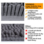 VDOMUS Soft Microfiber Shag Bath Rug, Extra Absorbent and Comfortable, Anti-slip,Machine-Washable Large Bathroom Mat, 32" x 20", Grey