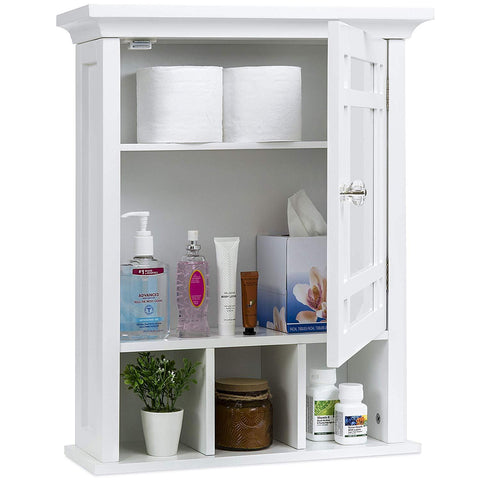 Best Choice Products Home Bathroom Vanity Mirror Wall Organizational Storage Cabinet - Espresso