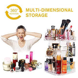 sanipoe 360 Rotating Makeup Organizer, DIY Adjustable Makeup Carousel Spinning Holder Storage Rack, Large Capacity Make up Caddy Shelf Cosmetics Organizer Box, Best for Countertop, Black
