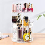 sanipoe 360 Rotating Makeup Organizer, DIY Adjustable Makeup Carousel Spinning Holder Storage Rack, Large Capacity Make up Caddy Shelf Cosmetics Organizer Box, Best for Countertop, Black