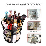 sanipoe 360 Rotating Makeup Organizer, DIY Adjustable Makeup Carousel Spinning Holder Storage Rack, Large Capacity Make up Caddy Shelf Cosmetics Organizer Box, Best for Countertop, Black