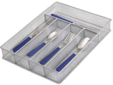 YBM Home Stainless Steel Silverware Tray Organizer for Kitchen Utensils, In-Drawer Cutlery Tray Mesh Utensil Drawer Organizer with 6 Compartments for Kitchen and Office 1132