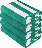 Utopia Towels Cabana Stripe Beach Towels (4 Pack, 30 x 60 Inches) - Large Pool Towels, Variety Pack