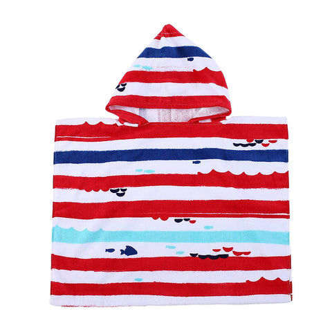 PERYOUN Stripe Kids Baby Hooded Bath/Beach/Pool Towel 100% Cotton