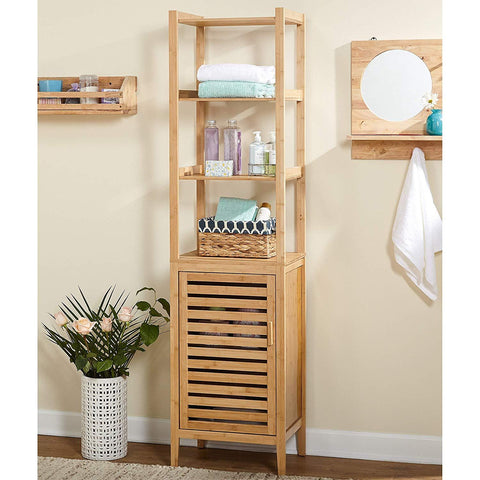 Simple Living Tan Bamboo Linen Tower