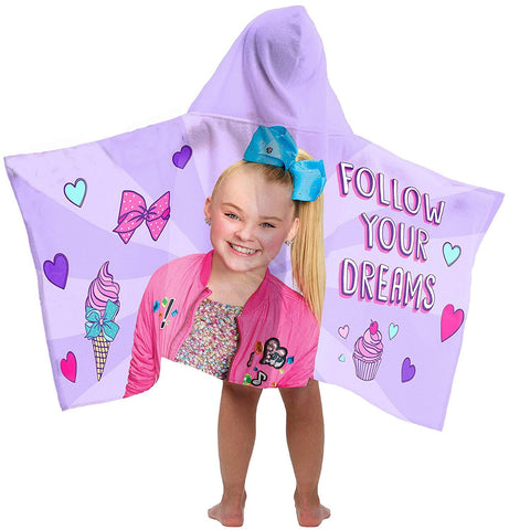 Jay Franco Nickelodeon JoJo Siwa Follow Your Dreams Hooded Bath/Pool/Beach Towel, Purple