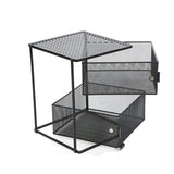 Mind Reader 2 Tier Metal Mesh Storage Baskets Organizer, Home, Office, Kitchen, Bathroom, Silver