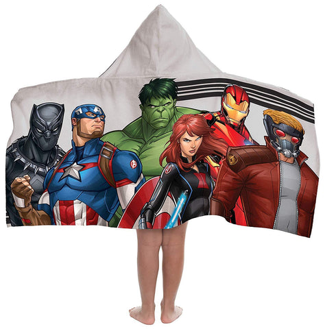 Jay Franco Marvel Avengers Hooded Bath/Pool/Beach Towel, Gray