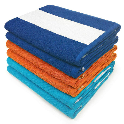 Kaufman - Cabana Terry Loop Beach and Pool Towel 6-Pack BOT - 30in x 60in