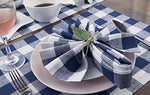 Solino Home 100% Pure Linen Checks Table Runner – Natural & White Check Table Runner – 14 x 72 Inch Runner for Dinner, Indoor and Outdoor Use