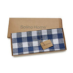 Solino Home 100% Pure Linen Checks Table Runner – Natural & White Check Table Runner – 14 x 72 Inch Runner for Dinner, Indoor and Outdoor Use