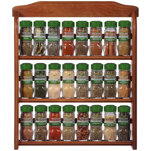 McCormick Gourmet Organic Wood Spice Rack, 24 Herbs & Spices, Holiday Spice Gift Set, 27.6 oz