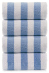 Large Turkish Beach Towel, Pool Towel with Cabana Stripe, Eco Friendly, 100% Turkish Cotton (Blue 4 Pack 30x60 inches) by Turkuoise Towel