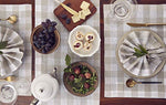 Solino Home 100% Pure Linen Checks Table Runner – Natural & White Check Table Runner – 14 x 72 Inch Runner for Dinner, Indoor and Outdoor Use