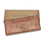 Solino Home 100% Pure Linen Checks Table Runner – Natural & White Check Table Runner – 14 x 72 Inch Runner for Dinner, Indoor and Outdoor Use