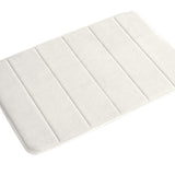 24" x 17" Microfiber Memory Foam Bath Mat with Anti-Skid Bottom Non-Slip Quickly Drying Gray Striped Pattern