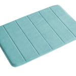 24" x 17" Microfiber Memory Foam Bath Mat with Anti-Skid Bottom Non-Slip Quickly Drying Gray Striped Pattern