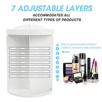 sanipoe 360 Rotating Makeup Organizer, DIY Adjustable Makeup Carousel Spinning Holder Storage Rack, Large Capacity Make up Caddy Shelf Cosmetics Organizer Box, Best for Countertop, Black