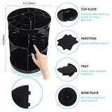 sanipoe 360 Rotating Makeup Organizer, DIY Adjustable Makeup Carousel Spinning Holder Storage Rack, Large Capacity Make up Caddy Shelf Cosmetics Organizer Box, Best for Countertop, Black
