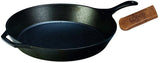 Lodge 12 Inch Cast Iron Skillet. Pre-Seasoned Cast Iron Skillet with Red Silicone Hot Handle Holder.