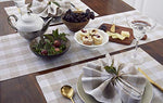Solino Home 100% Pure Linen Checks Table Runner – Natural & White Check Table Runner – 14 x 72 Inch Runner for Dinner, Indoor and Outdoor Use