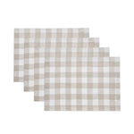 Solino Home 100% Pure Linen Checks Table Runner – Natural & White Check Table Runner – 14 x 72 Inch Runner for Dinner, Indoor and Outdoor Use