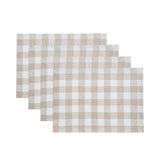 Solino Home 100% Pure Linen Checks Table Runner – Natural & White Check Table Runner – 14 x 72 Inch Runner for Dinner, Indoor and Outdoor Use
